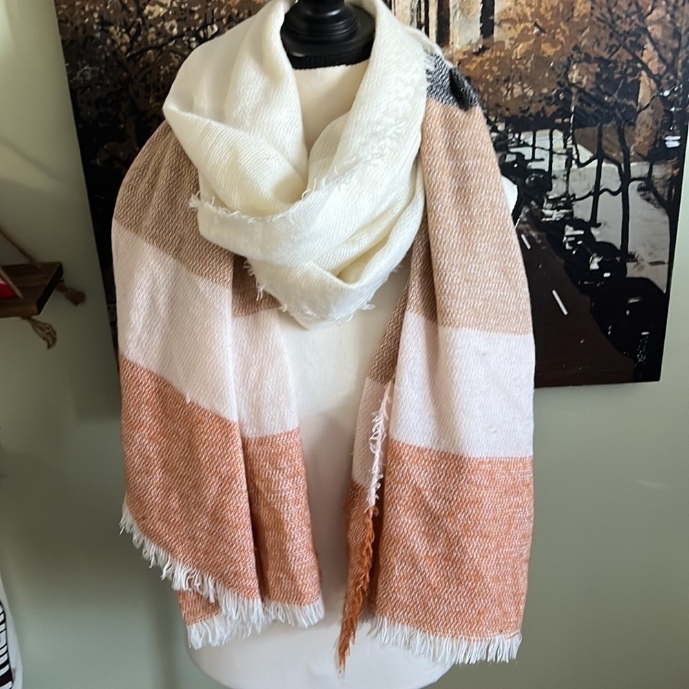 Old Navy oversized wrap around scarf with fringe